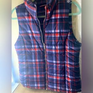 Tommy Hilfiger Plaid Puffy Vest, Size Medium